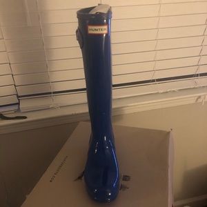 New Tall Original Glossy Hunter Rain Boots (Azure)